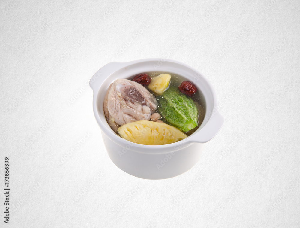 herb soup or chinese herb soup on a background. herb soup or chinese herb soup on a background.