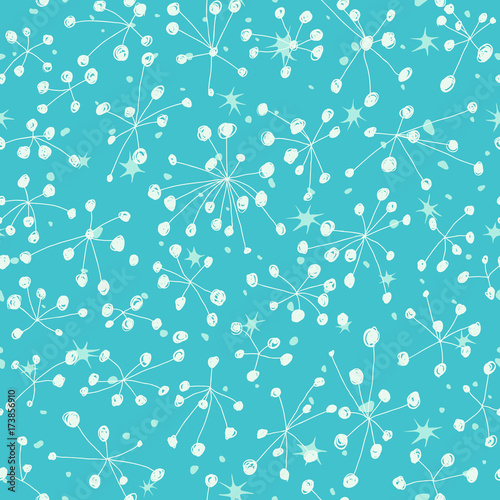 abstract seamless pattern with stars and snowflakes