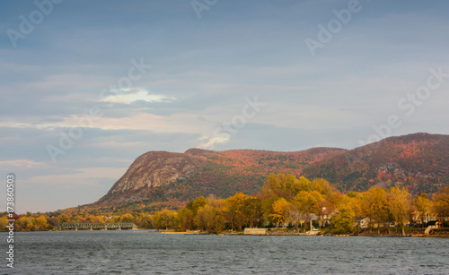 mont st-hilaire in quebec with fall colors