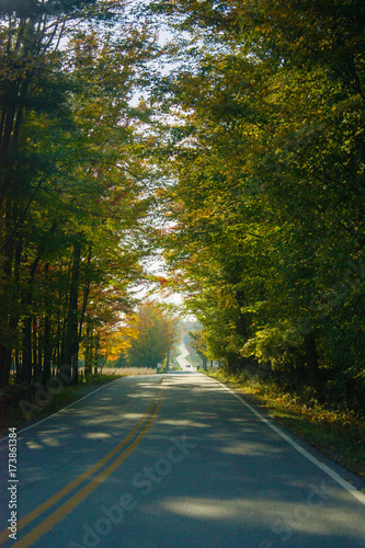 long road in fall season