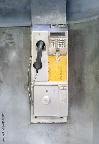 silver vintage public pay phone