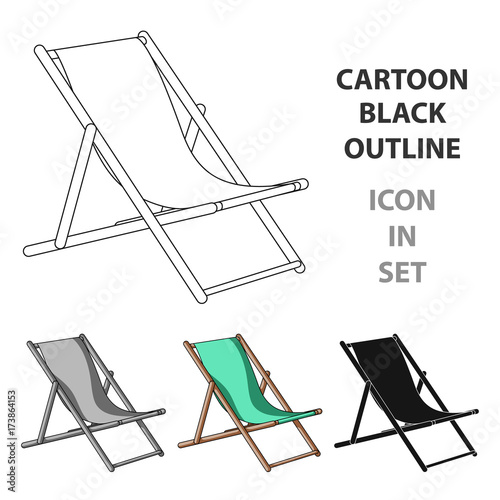 The seat for sunbathing on the beach.Summer rest single icon in cartoon style vector symbol stock illustration.
