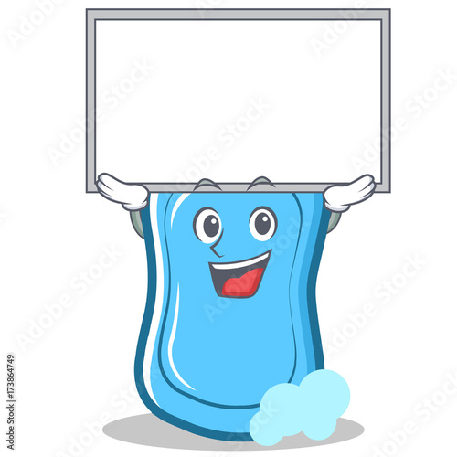 Up board blue soap character cartoon
