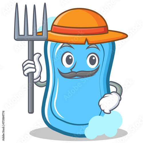 Farmer blue soap character cartoon