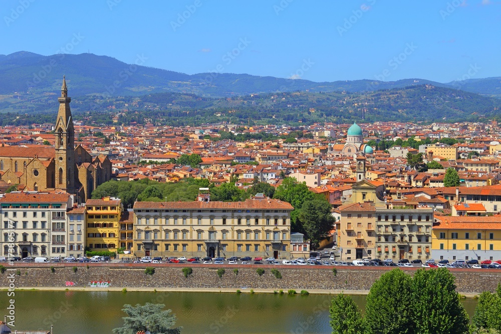 Beautiful view of Florence from Piazzale Michelangelo, Florence, Italy.