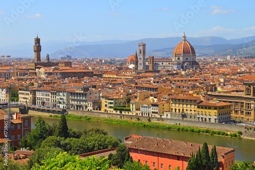 Beautiful view of Florence from Piazzale Michelangelo, Florence, Italy. © leochen66