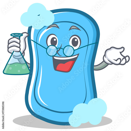 Professor blue soap character cartoon