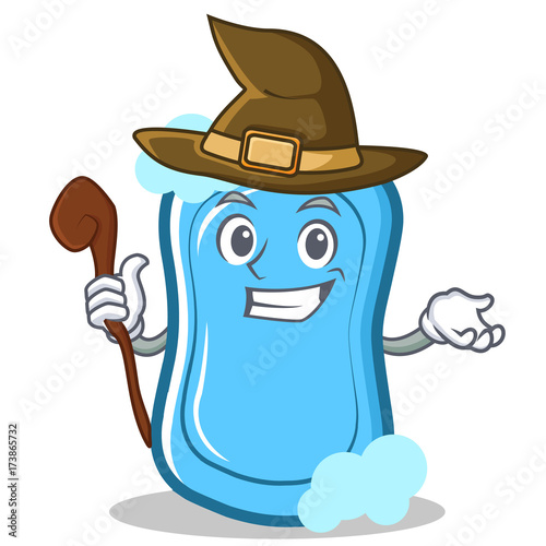 Witch blue soap character cartoon