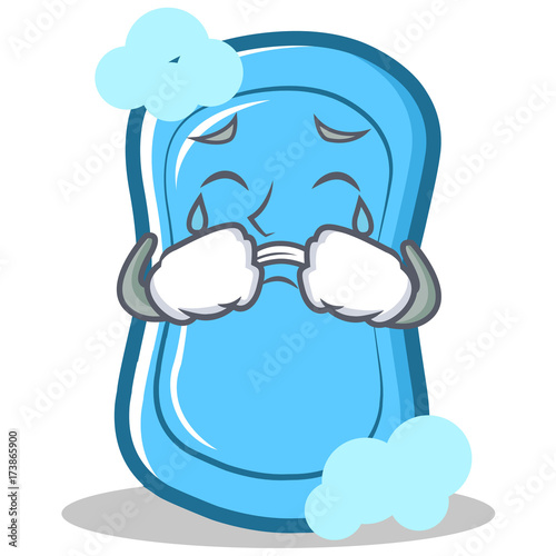 Crying blue soap character cartoon