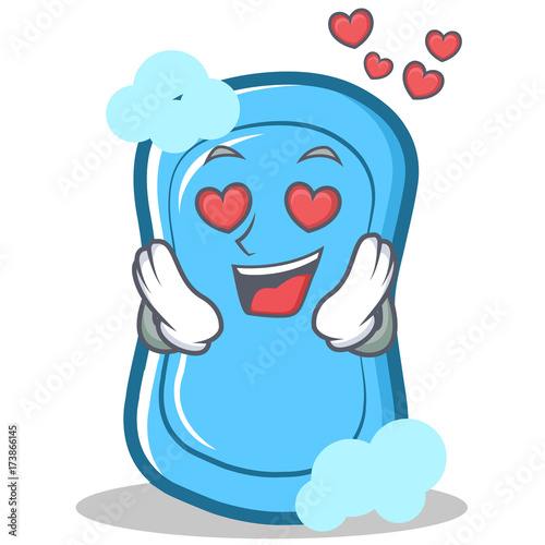 In love blue soap character cartoon