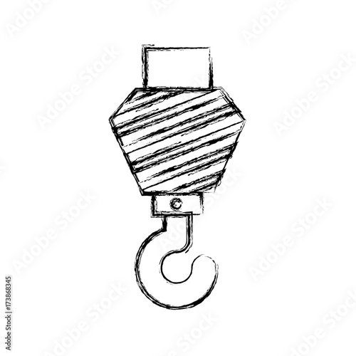 crane hook flat icon monochrome blurred silhouette