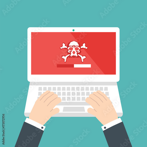 Vulnerability search. SEO optimization,web analytics, programming process  elements. IT Security Concept. Vector illustration.