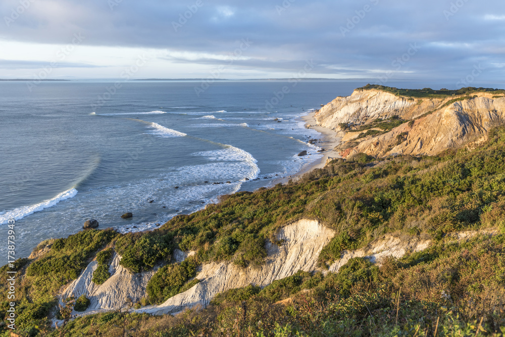 Gay Head cliffs of clay at the westernmost point of Martha's Vineyard in Aquinnah