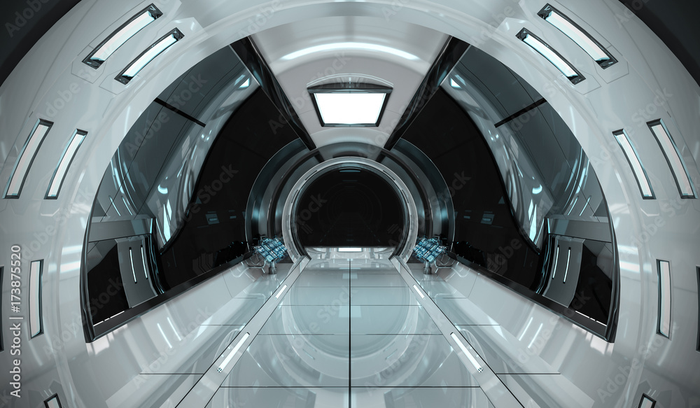 Spaceship bright interior 3D rendering Spaceship bright interior 3D rendering