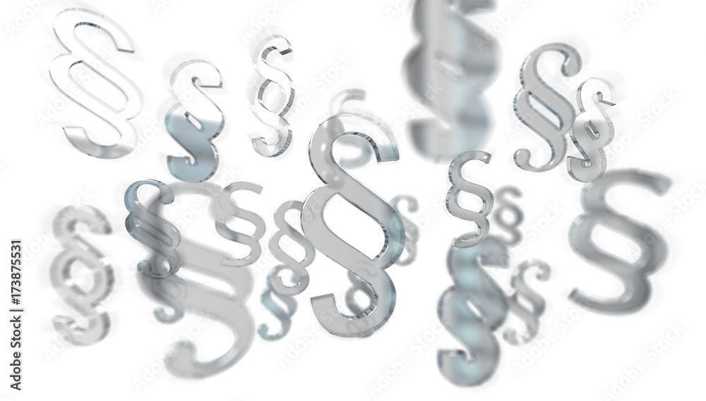 Digital floating law paragraph symbol 3D rendering Digital floating law paragraph symbol 3D rendering