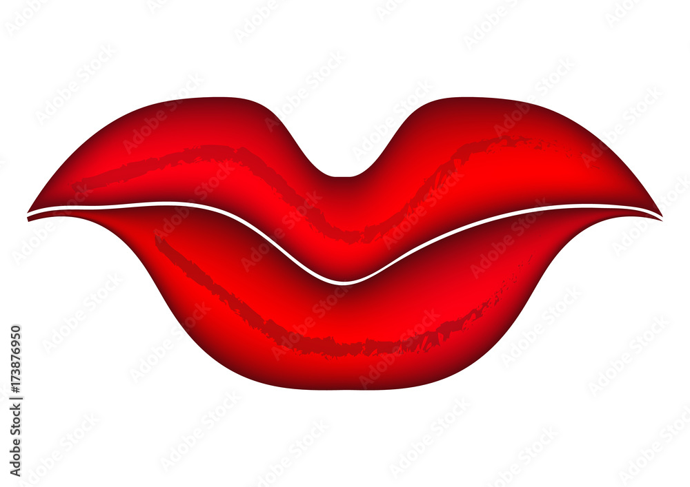 Fototapeta premium red lips icon