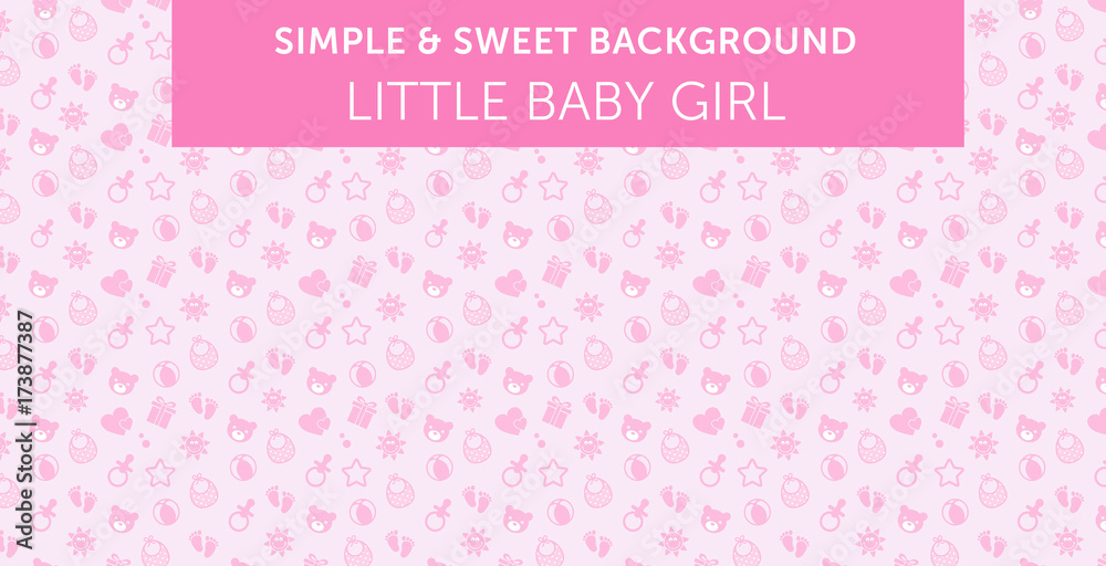 Pink baby girl pattern Simple & Sweet Background vol.13