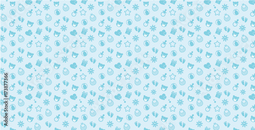 Blue baby boy pattern Simple & Sweet Background vol.12