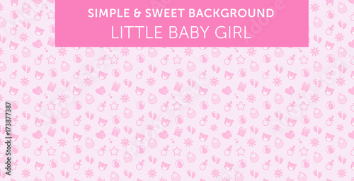 Pink baby girl pattern Simple & Sweet Background vol.13