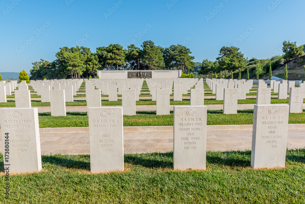 Fototapeta premium Akbas Martyrs Cemetery and Memorial in Canakkale,Turkey.TURKEY, Canakkale,18 August 2017