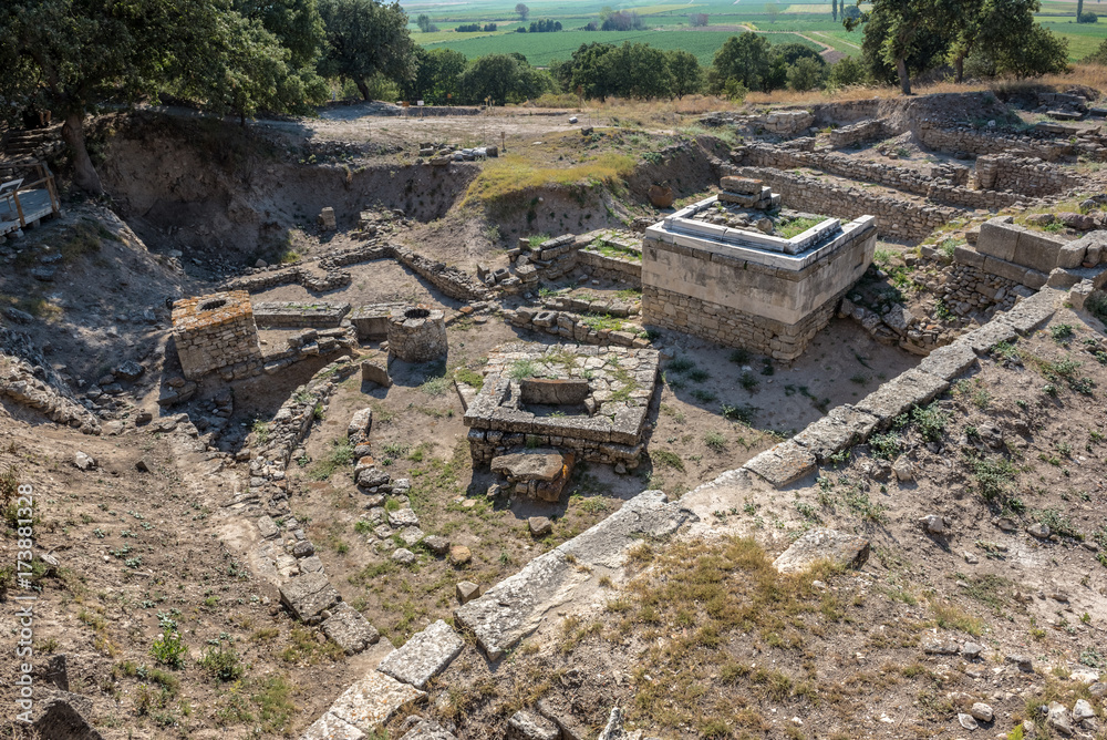 Ruins of ancient legendary city of Troy in Canakkale, Turkey Ruins of ancient legendary city of Troy in Canakkale, Turkey