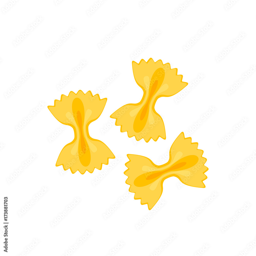 Obraz premium Italian cuisine. Pasta farfalle. Vector illustration cartoon flat icon isolated on white.