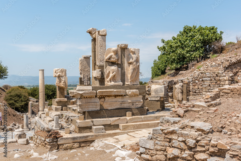 Memmius Monument at Ephesus historical ancient city, in Selcuk,Izmir,Turkey