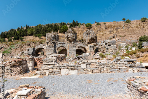 Bath of Varius at ancient ruins at Ephesus historical ancient city, in Selcuk,Izmir,Turkey