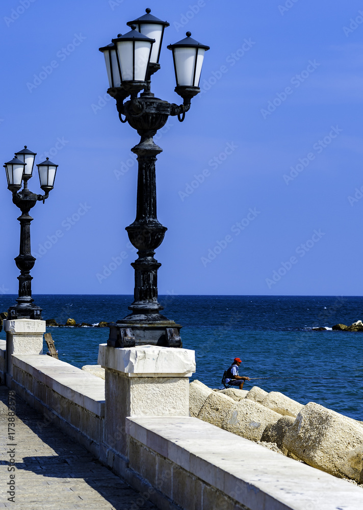 panoramic views of the waterfront of Bari, Puglia - Italy