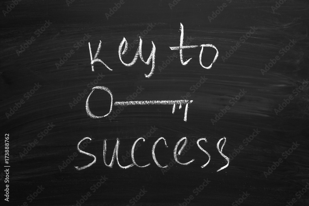 Obraz premium success text on chalkboard