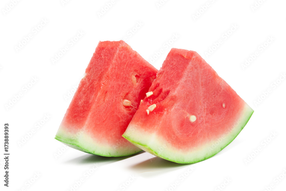 Slice of watermelon on white background Slice of watermelon on white background