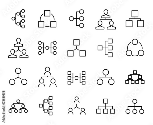 Premium set of hierarchy line icons.
