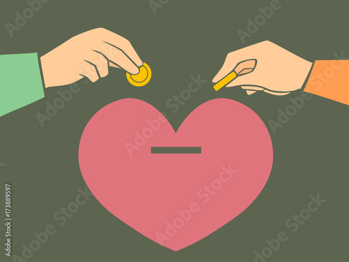Hands Couple Heart Coin Ban...