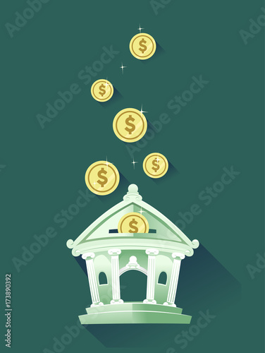 Money Bank Deposit Coins Illustration