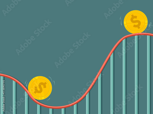 Money Up Down Cycle Earnings Illustration