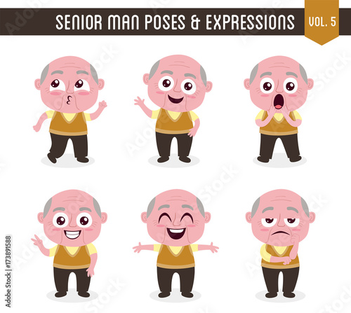 Senior man poses and expressions (Vol. 5 / 8)