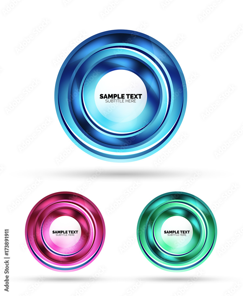 Glass circle abstract web banner design Glass circle abstract web banner design