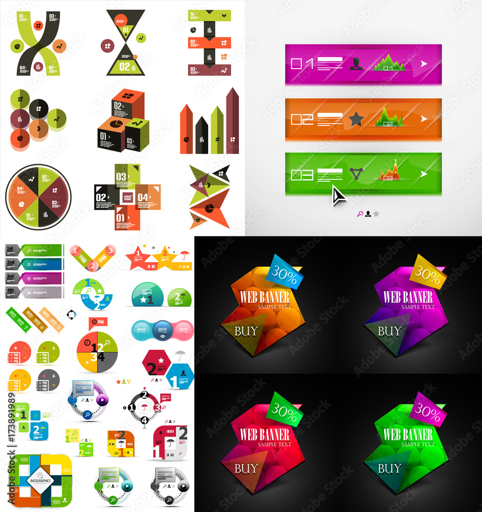 Set of geometric infographic