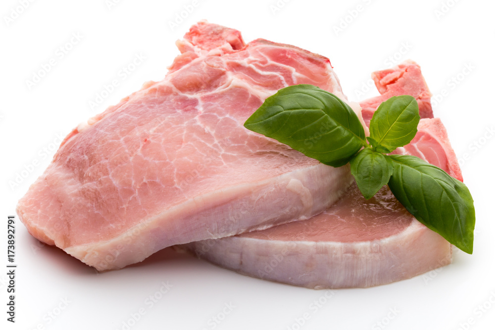 Fresh raw beef steak isolated on white background, top view. Fresh raw beef steak isolated on white background, top view.