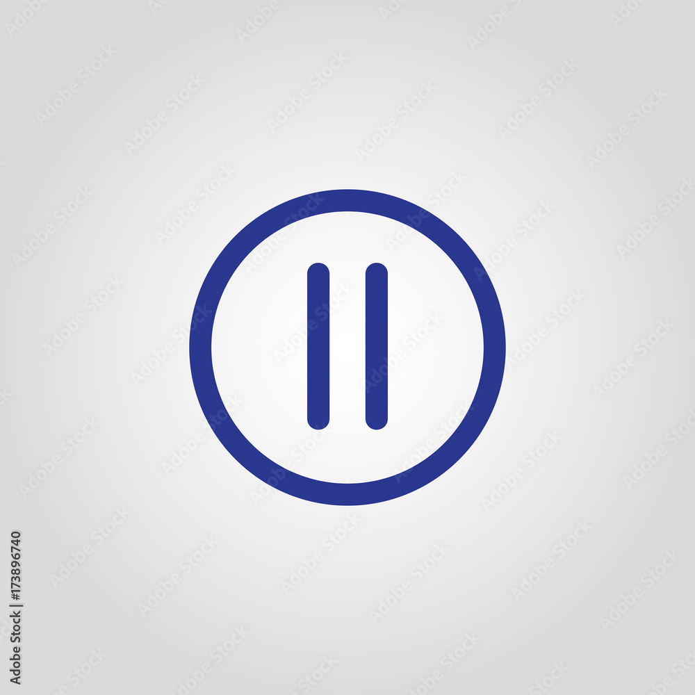 Isolated flat vector pause in circle icon for web or app development Isolated flat vector pause in circle icon for web or app development