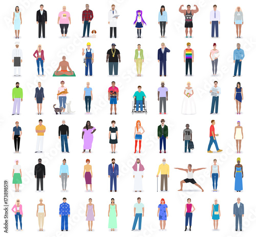 Different people, modern clothes, vector illustration