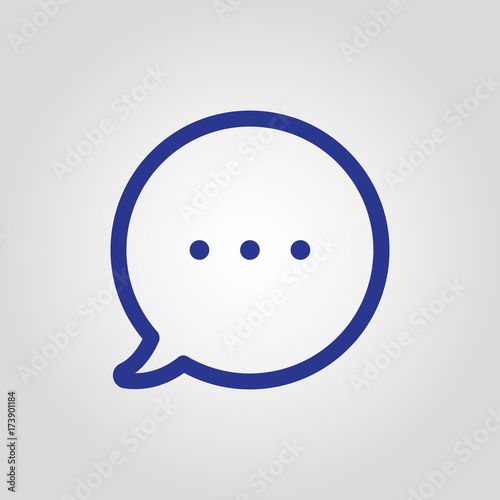 Isolated flat linear vector text bubble icon for web or app development
