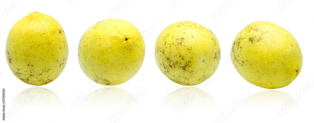set of different shapes of yellow lemon isolated on white background with Clipping path set of different shapes of yellow lemon isolated on white background with Clipping path