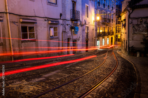 Old european street at night