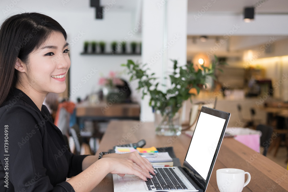 businesswoman work with laptop at office. business person use computer at workplace. woman freelancer do her job at cafe coffee shop. businesswoman work with laptop at office. business person use computer at workplace. woman freelancer do her job at cafe coffee shop.