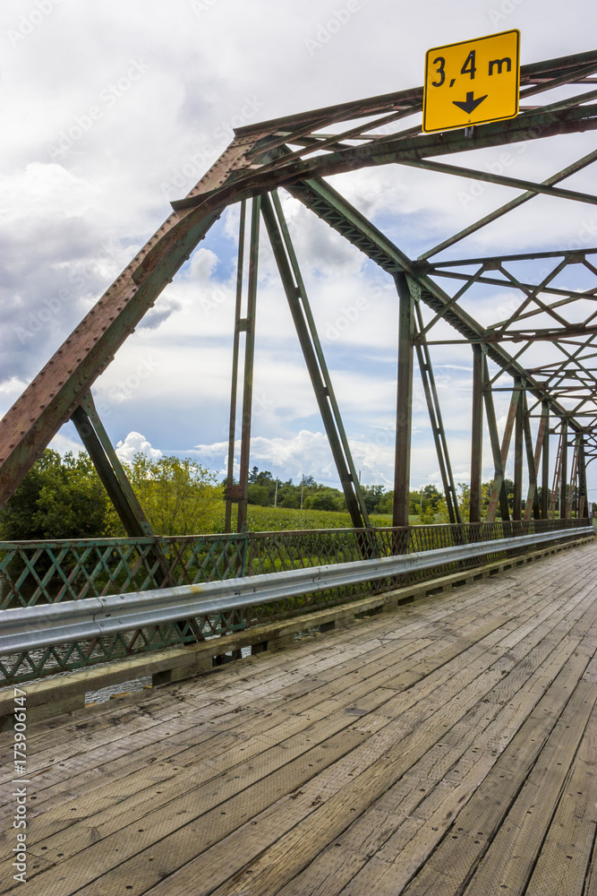 old wooden and metal bridge