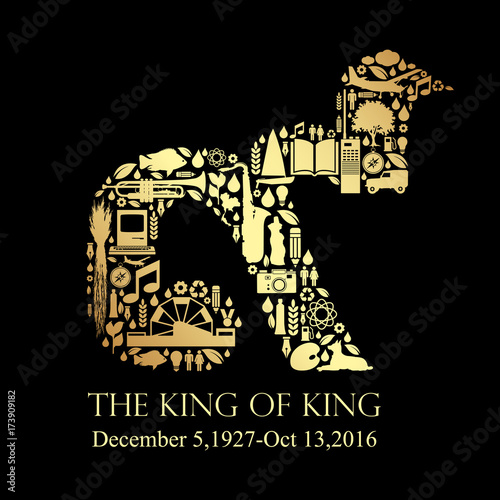 The nine in Thailand style .Rama 9 of Thailand King