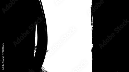 Animation grunge - brush stroke on a white background. Abstract hand - painted element. Grunge brush strokes animation. Underline and border design. Seamless looping background. 4K