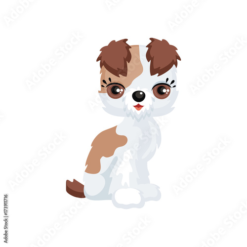 Vector image of a cute purebred dogs in cartoon style. Children s illustration.