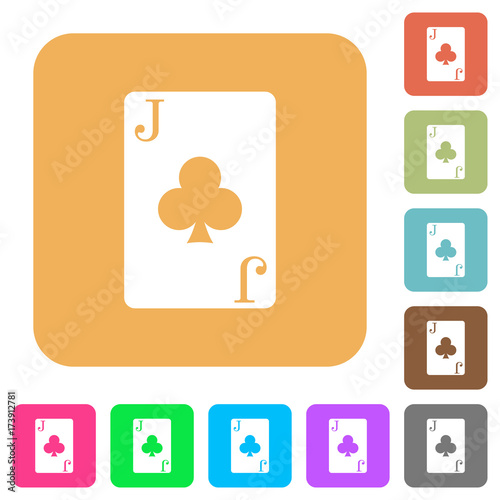 Jack of clubs card rounded square flat icons
